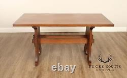 Stickley Mission Collection Oak Keyhole Trestle Dining Table