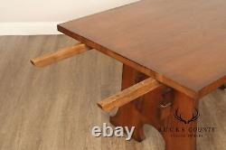 Stickley Mission Collection Oak Keyhole Trestle Dining Table