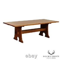 Stickley Mission Collection Oak Keyhole Trestle Table