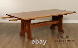 Stickley Mission Collection Oak Keyhole Trestle Table