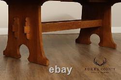 Stickley Mission Collection Oak Keyhole Trestle Table