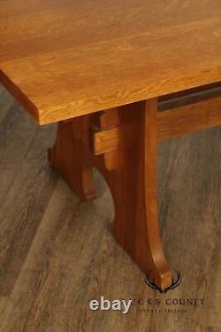 Stickley Mission Collection Oak Keyhole Trestle Table