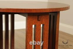 Stickley Mission Collection Oak Round End Table