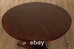 Stickley Mission Collection Oak Round Pedestal Dining Table