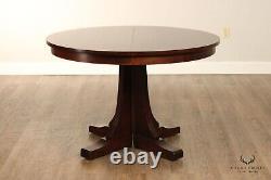 Stickley Mission Collection Oak Round Pedestal Dining Table