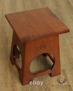 Stickley Mission Collection Oak Roycraft Taboret Side Table (A)
