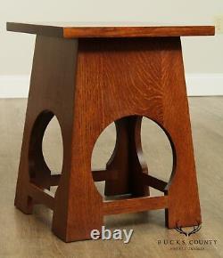 Stickley Mission Collection Oak Roycraft Taboret Side Table (B)