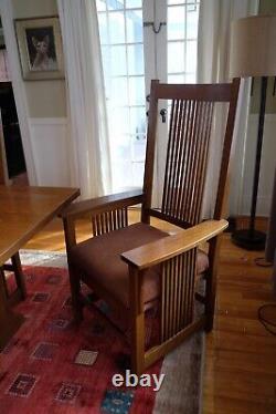 Stickley Mission Collection Oak Spindle Armchair Pair