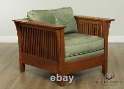 Stickley Mission Collection Oak Spindle Side Cube Chair