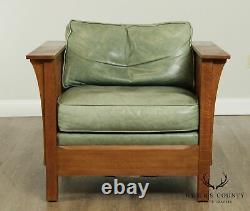 Stickley Mission Collection Oak Spindle Side Cube Chair