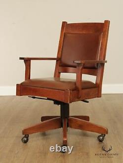 Stickley Mission Collection Oak Swivel Office Chair
