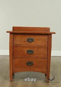 Stickley Mission Collection Oak Three Drawer Nightstand (B)