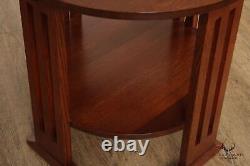 Stickley Mission Collection Oak Two-Tier Round Side Table