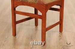 Stickley Mission Collection Pair of Harvey Ellis Inlaid Oak Side Chairs