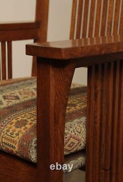 Stickley Mission Collection Pair of Oak Spindle Arm Chairs