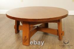 Stickley Mission Collection Round Oak Commemorative Coffee Table