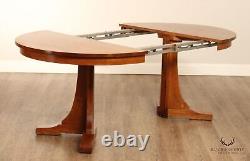 Stickley Mission Collection Round Oak Extendable Pedestal Dining Table