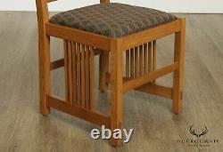 Stickley Mission Collection Set 6 Oak Spindle Dining Chairs