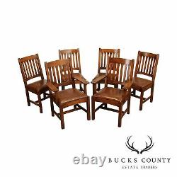 Stickley Mission Collection Set of 6 Oak Cottage Dining Chairs