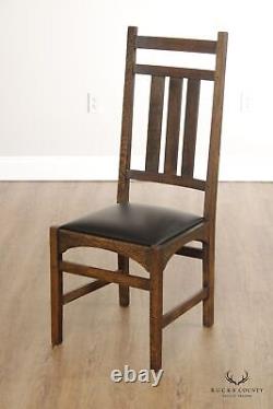 Stickley Mission Collection Set of Four Oak Harvey Ellis Side Chairs