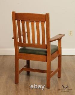 Stickley Mission Collection Set of Ten Oak Cottage Dining Chairs