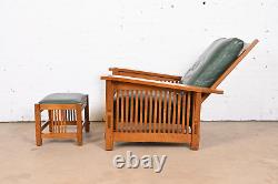 Stickley Mission Oak Arts & Crafts Spindle Reclining Morris Lounge Chair