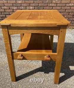 Stickley Mission Oak Butterfly Top End Table Signed