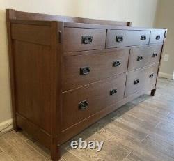 Stickley Mission Oak Chest of 7 Drawers Triple Dresser Chest