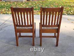 Stickley Mission Oak Collection Pair Of Cottage Side Dining Chairs Onondaga