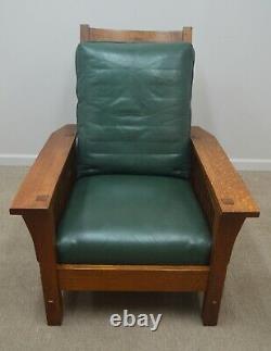 Stickley Oak Mission Morris Chair with Ottoman (C)
