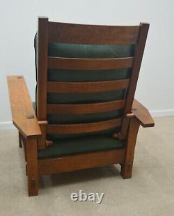 Stickley Oak Mission Morris Chair with Ottoman (C)