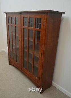 Stickley Oak Mission Two Door Bookcase