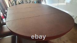 Stickley Oak, Round, Mission Style Dining Table