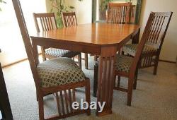 Stickley-Style Mission Arts & Crafts Extension Oak Dining Table