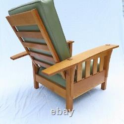 Stickley Style Morris Chair Oak / Leather by Stephen Kinnane, Sakonnet Mission