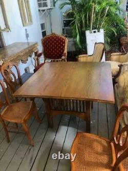 Stickley Style Oak Dining Room Table Square Mission Style
