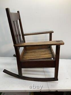 Stickley brothers slat back mission oak rocking chair rocker arts crafts label