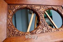 Superb Antique Carved Oak Picture Frame 25 x 15 Arts & Crafts Nouveau Mission