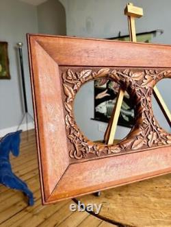 Superb Antique Carved Oak Picture Frame 25 x 15 Arts & Crafts Nouveau Mission