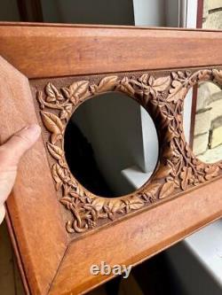 Superb Antique Carved Oak Picture Frame 25 x 15 Arts & Crafts Nouveau Mission