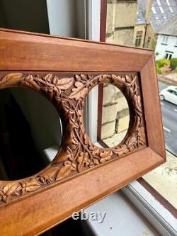 Superb Antique Carved Oak Picture Frame 25 x 15 Arts & Crafts Nouveau Mission