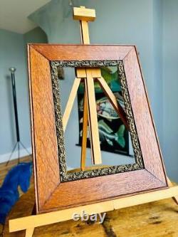 Superb Unusual Antique Oak Picture Frame 10 x 6.5 Rebate Arts & Crafts Mission