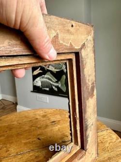 Superb Unusual Antique Oak Picture Frame 10 x 6.5 Rebate Arts & Crafts Mission