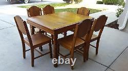 Table and 6 Chairs Mission Spanish Revival Antique Vintage