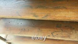 Tall Antique 1922 Arts & Crafts Mission Oak Book Display Shelf Case Library