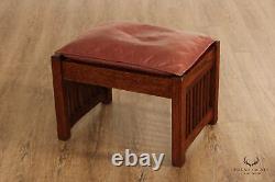 The Michaels Company Mission Style Oak and Leather Footstool