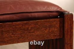 The Michaels Company Mission Style Oak and Leather Footstool