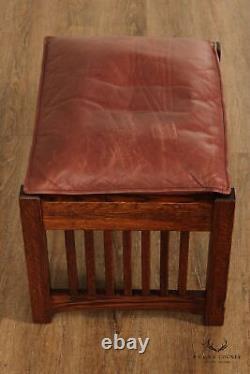 The Michaels Company Mission Style Oak and Leather Footstool