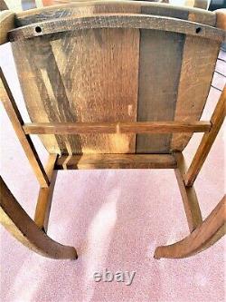 Tiger Oak Antique Rocking Chair, Mission Sleigh Design, Antique Quarter Sawn