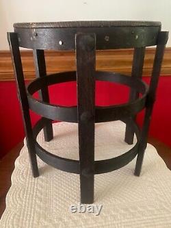 VTG MISSION OAK ARTS & CRAFTS TABOURET TABLE ROUND BENT WOOD Plant Stand Stool